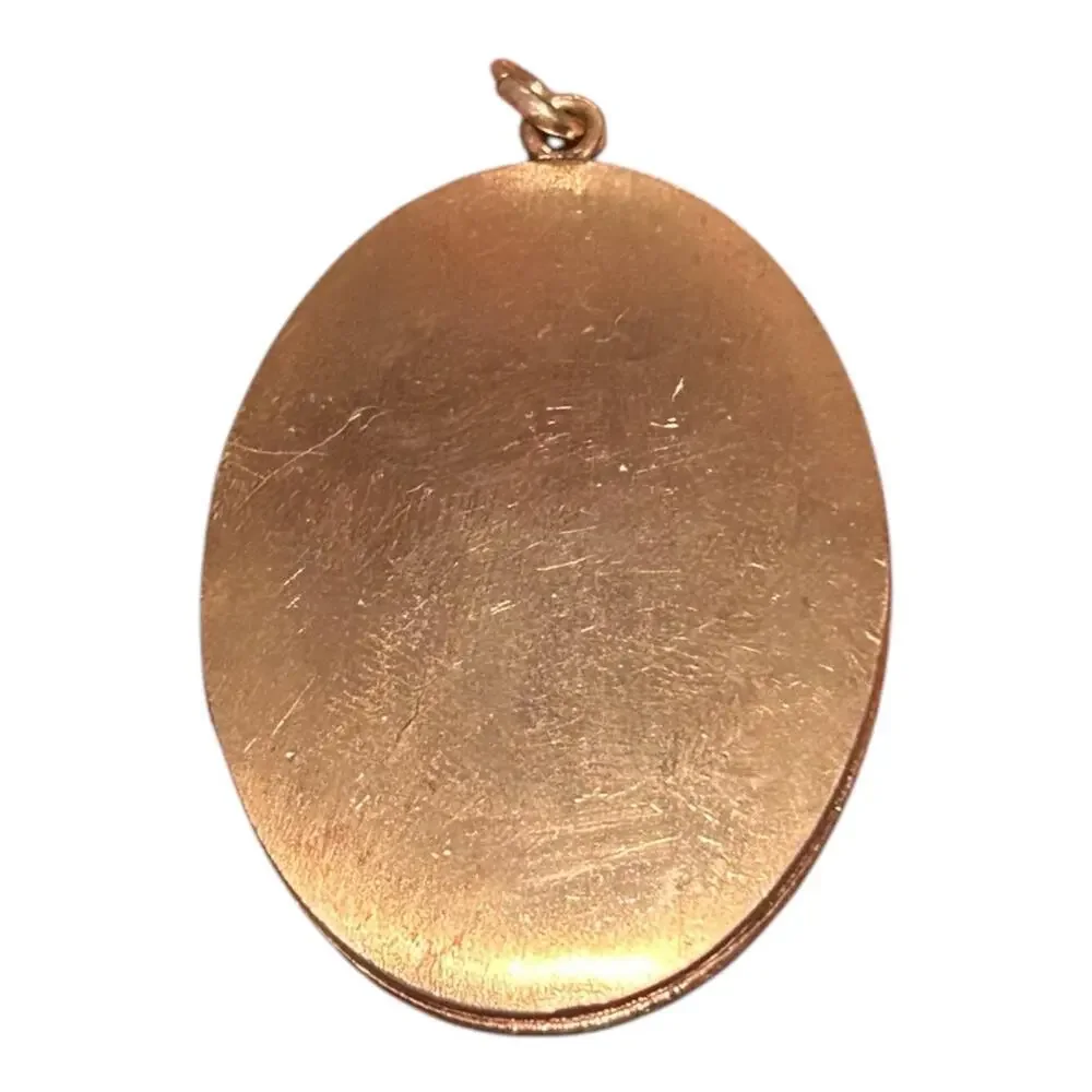 Victorian Edwardian Gold Filled Floral Engraved Oval Photo Locket